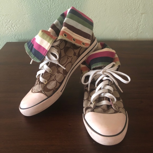 Coach Legacy Stripe women’s high top size 9.5 - Picture 1 of 8